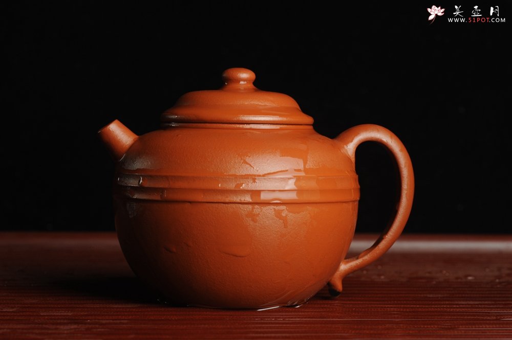 紫砂壶图片：美壶特惠 优质朱泥线玉圆壶 做工精致 仅此一只 - 美壶网