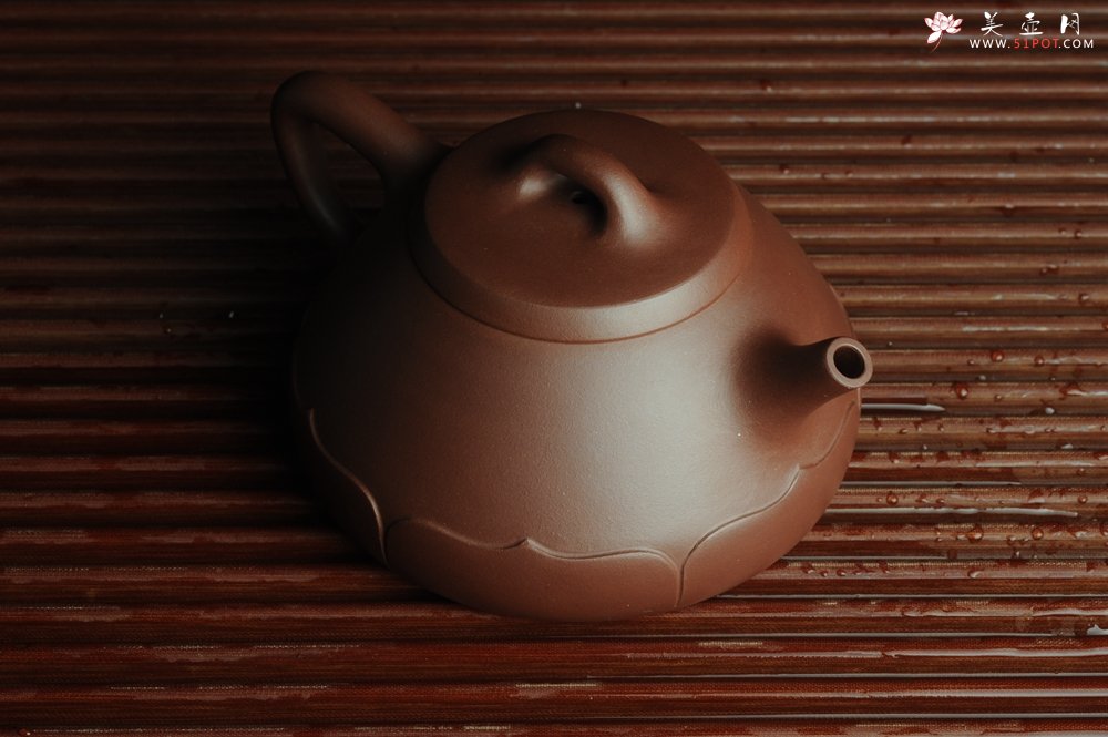 紫砂壶图片：美壶特惠 精致莲花石瓢 茶人醉爱 - 美壶网