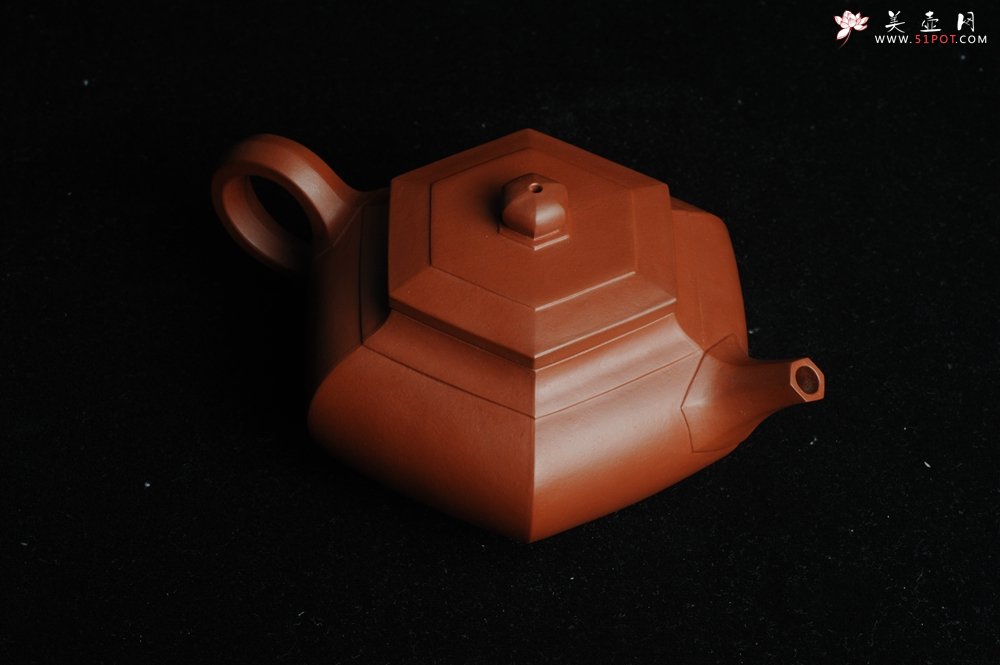 紫砂壶图片：用心之作 优质朱泥全手工大彬六方 工料超好 - 美壶网