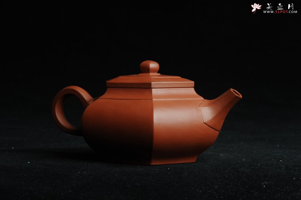 紫砂壶图片：用心之作 优质朱泥全手工大彬六方 工料超好 - 美壶网