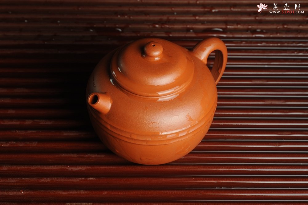 紫砂壶图片：美壶特惠 优质朱泥线玉圆壶 做工精致 仅此一只 - 美壶网