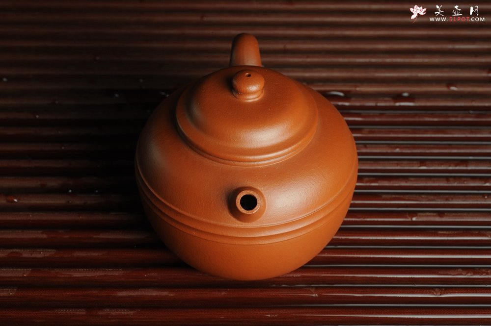 紫砂壶图片：美壶特惠 优质朱泥线玉圆壶 做工精致 仅此一只 - 美壶网