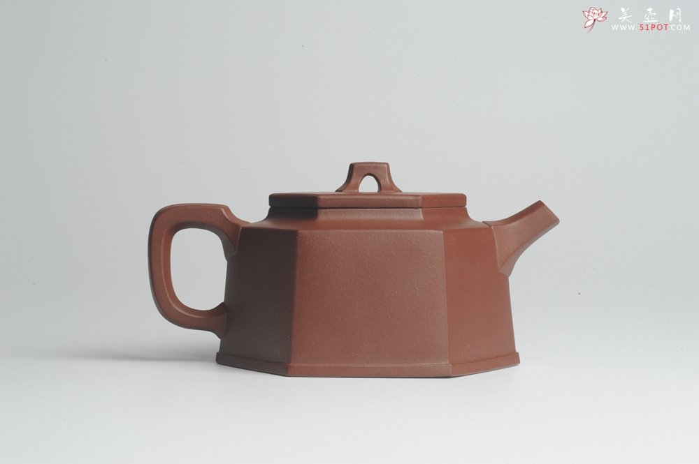 紫砂壶图片：美壶特惠 优质底曹青全手工六方井栏 - 美壶网