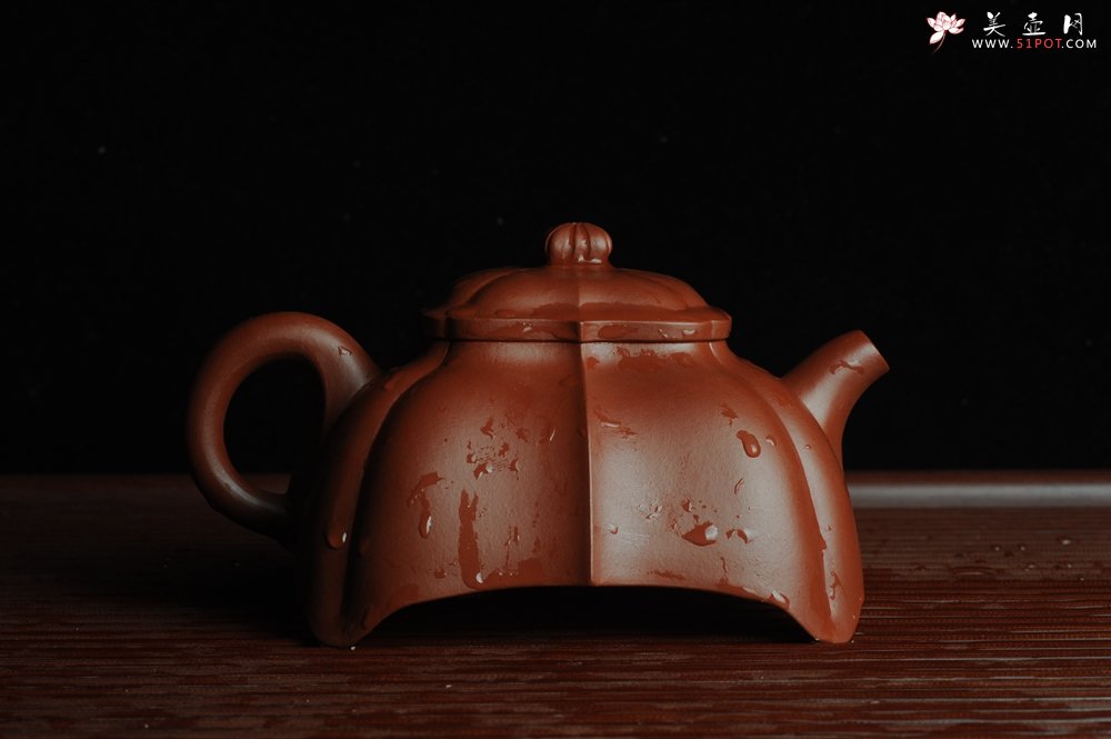 紫砂壶图片：优质大红袍朱泥玉菱壶 端庄秀雅 做工精致 - 美壶网