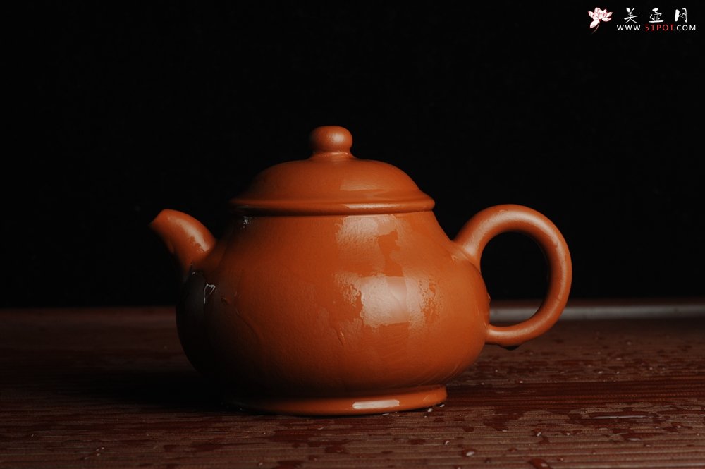 紫砂壶图片：优质赵庄朱泥 全手工潘壶 端庄秀雅 - 美壶网