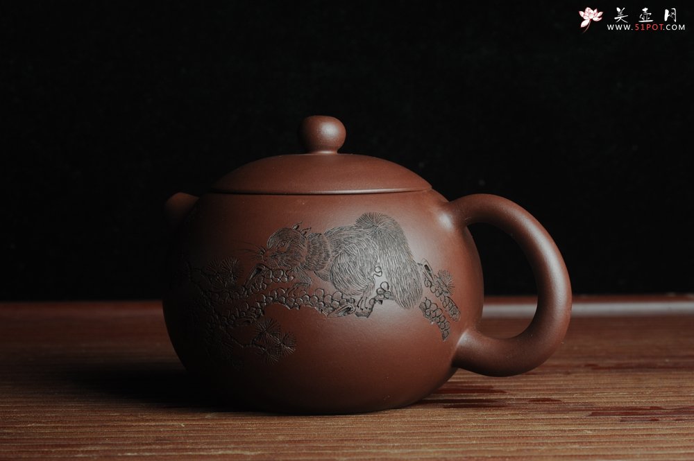 紫砂壶图片：美壶福利特惠 精工西施 精刻松鼠 - 美壶网