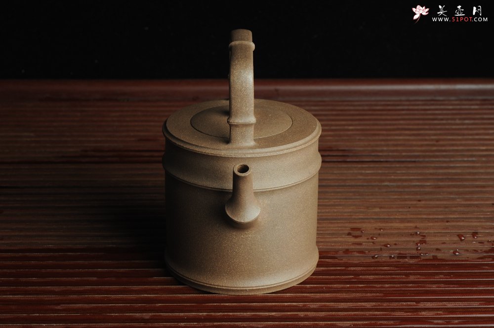 紫砂壶图片：美壶特惠 特好老段泥 精工竹段提梁 挺拔秀雅 - 美壶网