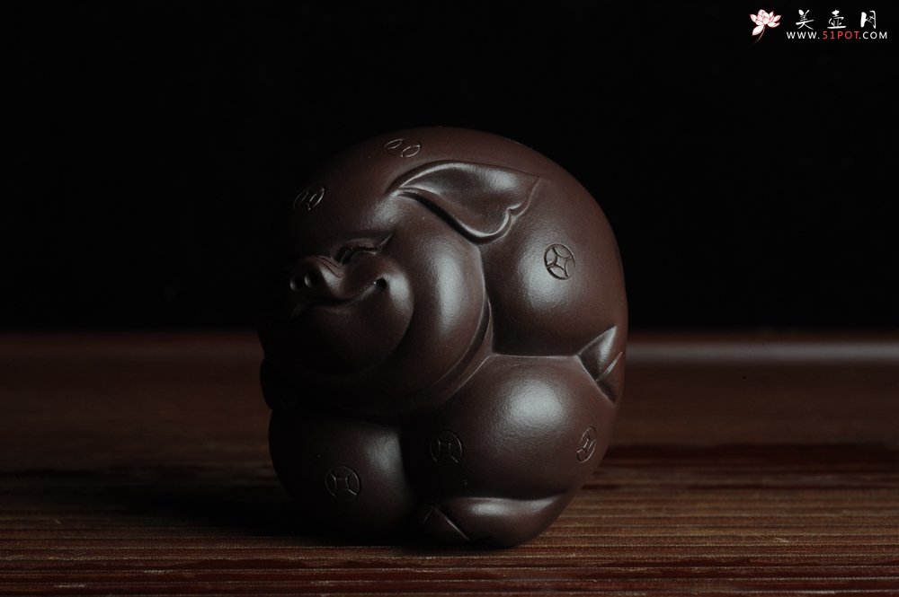 紫砂壶图片：美宠特惠 一团和气猪 神态细腻 做工灰常精致 手工茶宠 - 美壶网