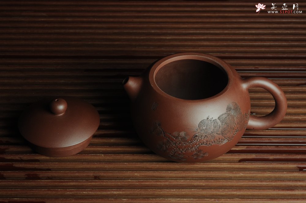 紫砂壶图片：美壶福利特惠 精工西施 精刻松鼠 - 美壶网