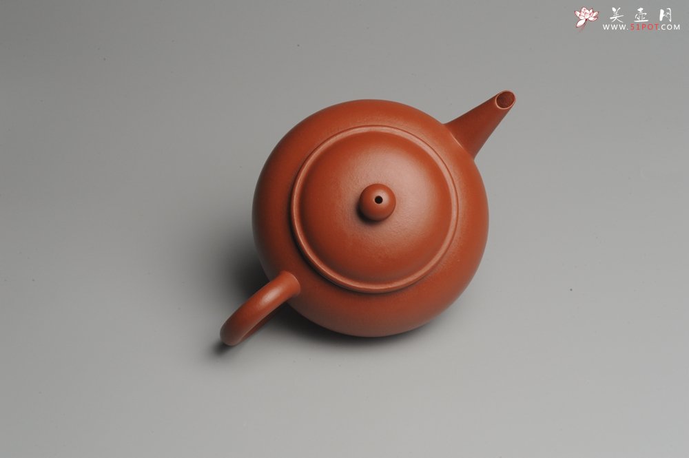 紫砂壶图片：小煤窑朱泥 全手工水平壶 端庄秀雅 - 美壶网