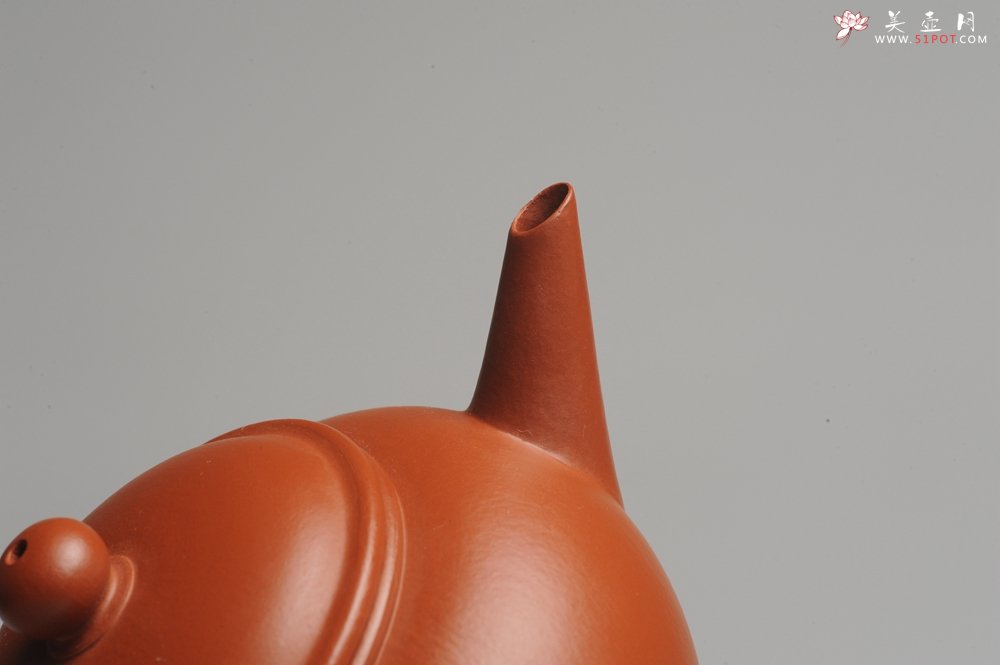 紫砂壶图片：小煤窑朱泥 全手工水平壶 端庄秀雅 - 美壶网