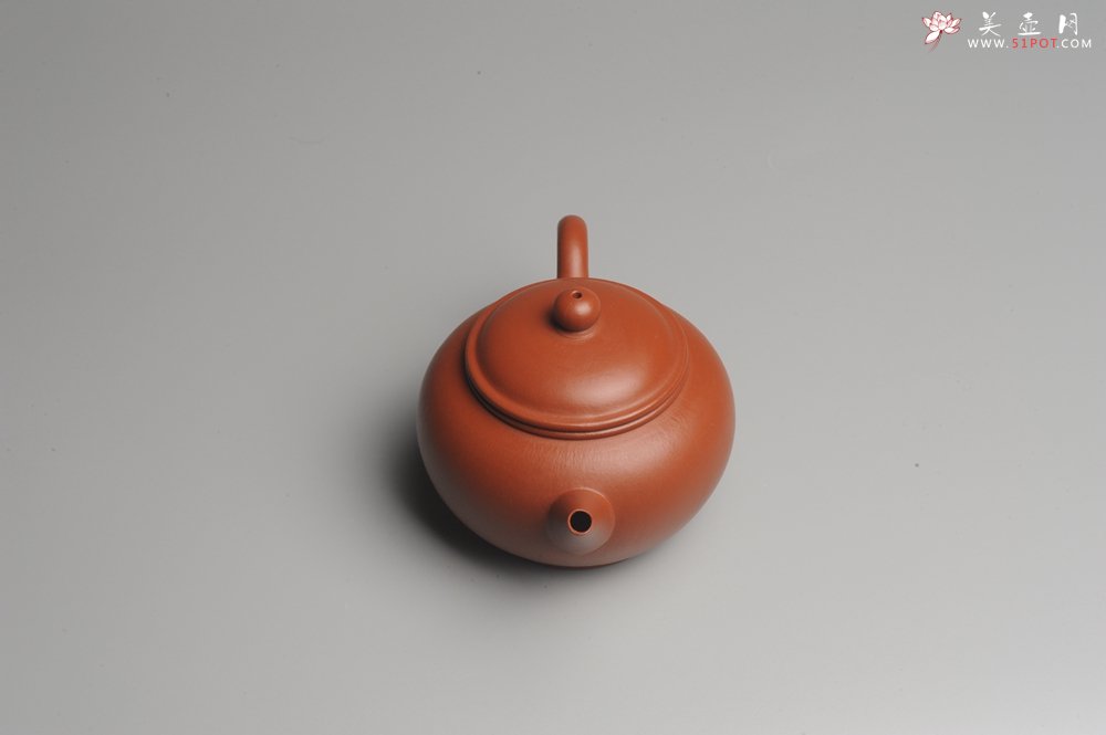 紫砂壶图片：小煤窑朱泥 全手工水平壶 端庄秀雅 - 美壶网