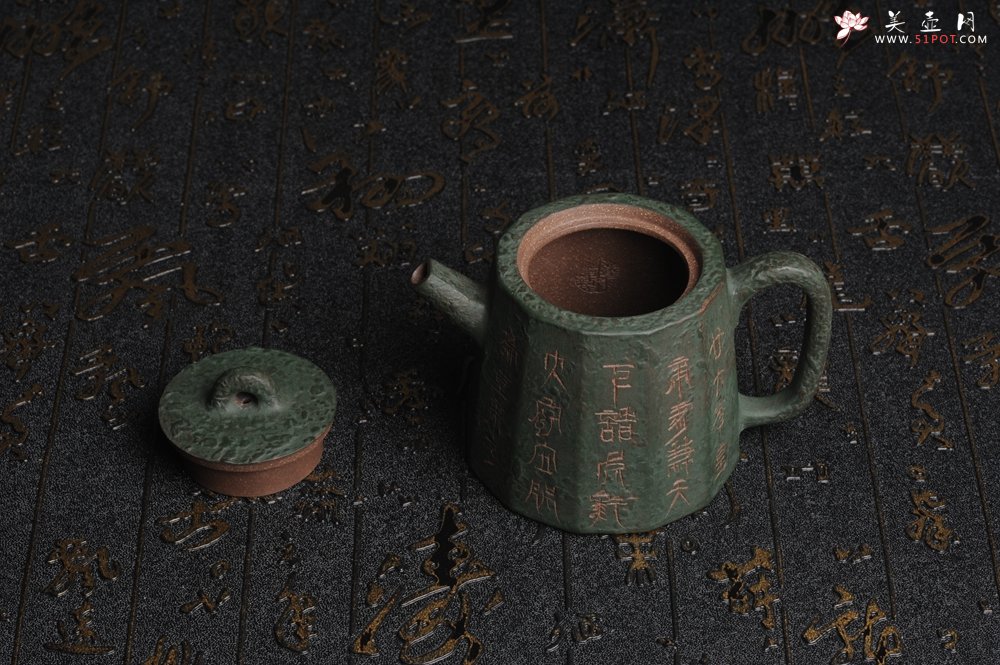 紫砂壶图片：美壶特惠 学苑派 仿龙文风格 青铜器质感 高秦权 - 美壶网