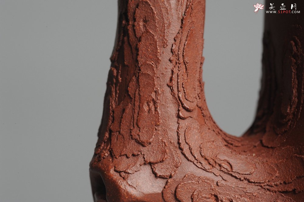 紫砂壶图片：实力派全手工松桩 气质非凡 肌理自然生动 适合收藏 - 美壶网