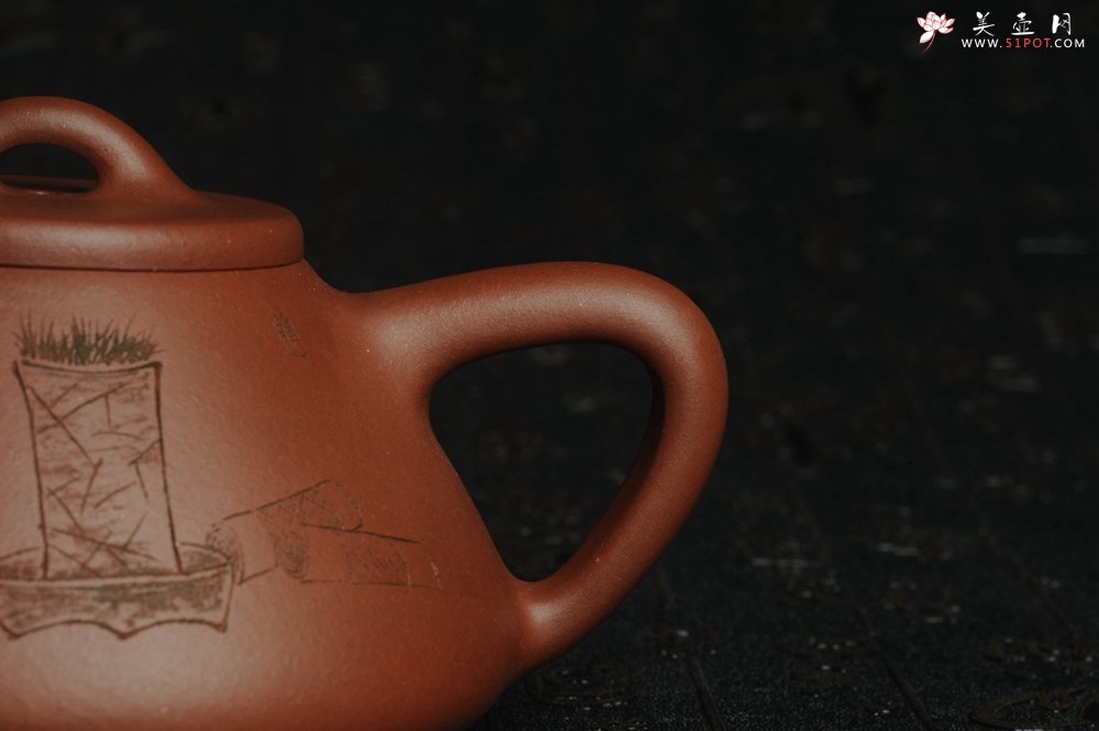 紫砂壶图片：油润底曹青 全手工精品子冶石瓢 骨肉匀挺 清茗堂助工文气装饰菖蒲清供图 文人风骨尽显 - 美壶网