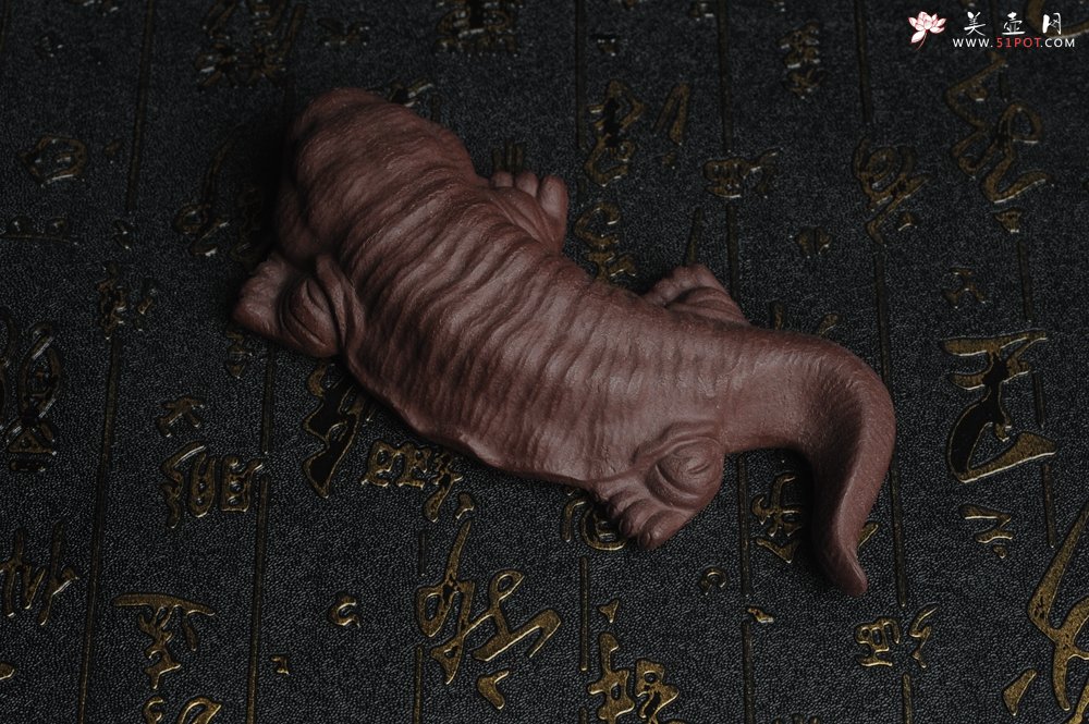 紫砂壶图片：美宠特惠 回馈壶友 精致性价比紫泥娃娃鱼茶宠 憨厚可爱长13.5cm高2.8cm左右 - 美壶网