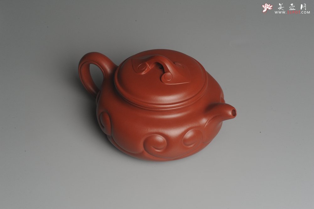 紫砂壶图片：美壶特惠 优质大红袍朱泥 精工仿古如意 - 美壶网