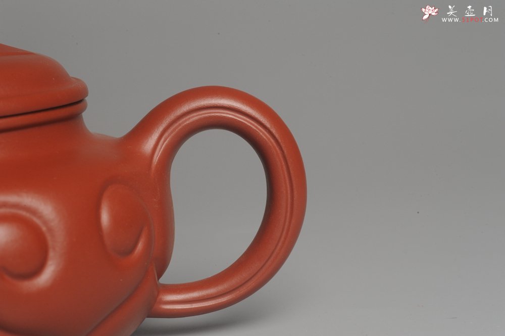 紫砂壶图片：美壶特惠 优质大红袍朱泥 精工仿古如意 - 美壶网