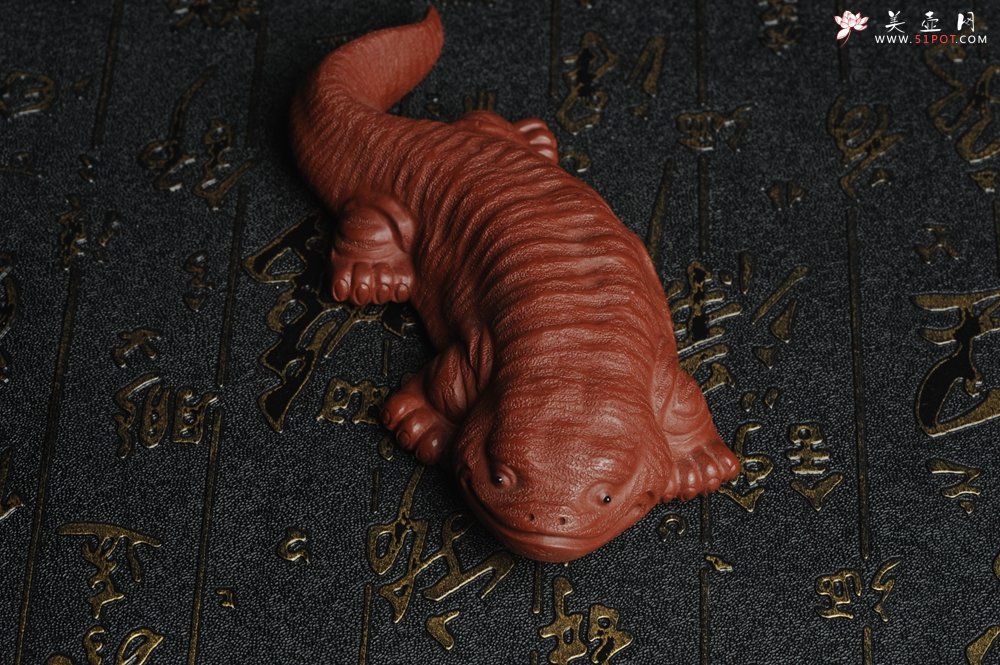 紫砂壶图片：美宠特惠 回馈壶友 精致性价比大红袍朱泥娃娃鱼茶宠 憨厚可爱 长12.5cm高2.5cm左右 - 美壶网