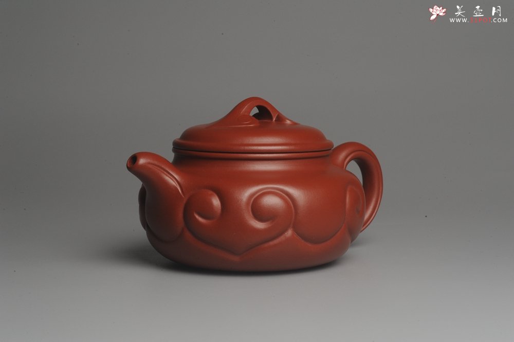紫砂壶图片：美壶特惠 优质大红袍朱泥 精工仿古如意 - 美壶网