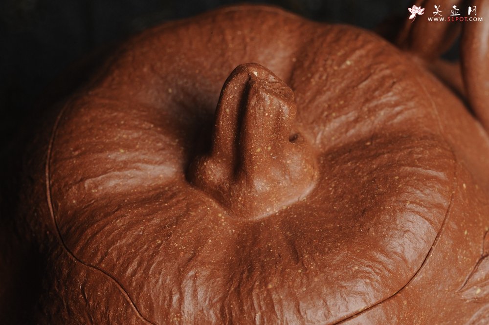 紫砂壶图片：美壶特惠 精致卡盖全手工油润降坡泥仿生小叶歪瓜 难度大 - 美壶网