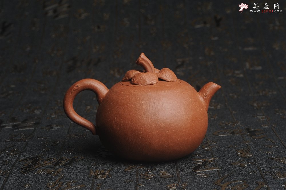 紫砂壶图片：美壶特惠 精致卡盖全手工油润降坡泥仿生小花货 山竹 - 美壶网