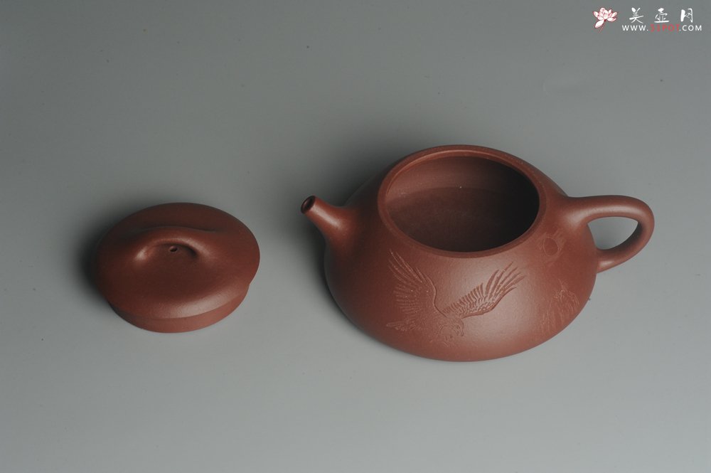 紫砂壶图片：美壶特惠 原矿红拼泥精致做工纳瓢 石瓢 大展鸿图 养后特油润 茶人醉爱 - 美壶网