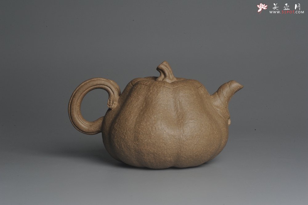 紫砂壶图片：美壶特惠 精致卡盖全手工老青段仿生小叶歪瓜 难度大 - 美壶网
