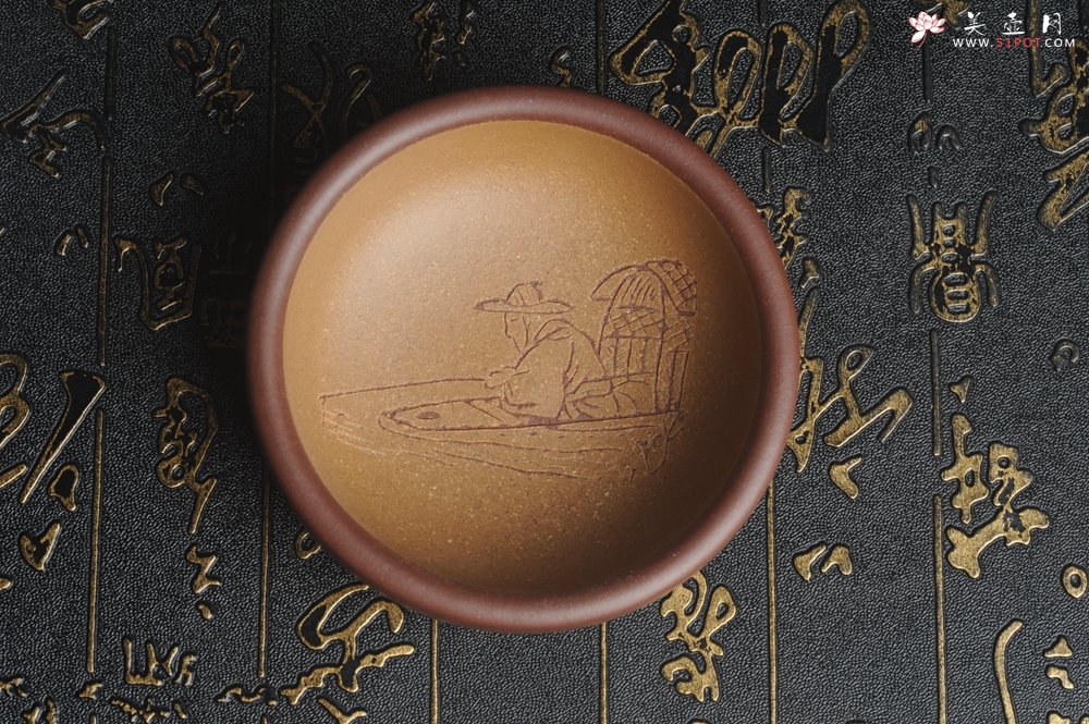 紫砂壶图片：美杯国庆特惠 精品好泥好工好刻雅致厚实品茗杯 主人杯 一套三只 送礼佳品 - 美壶网