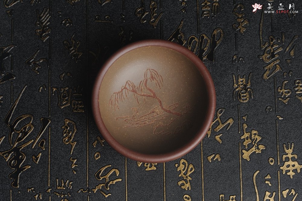 紫砂壶图片：美杯国庆特惠 精品好泥好工好刻雅致厚实品茗杯 主人杯 一套三只 送礼佳品 - 美壶网