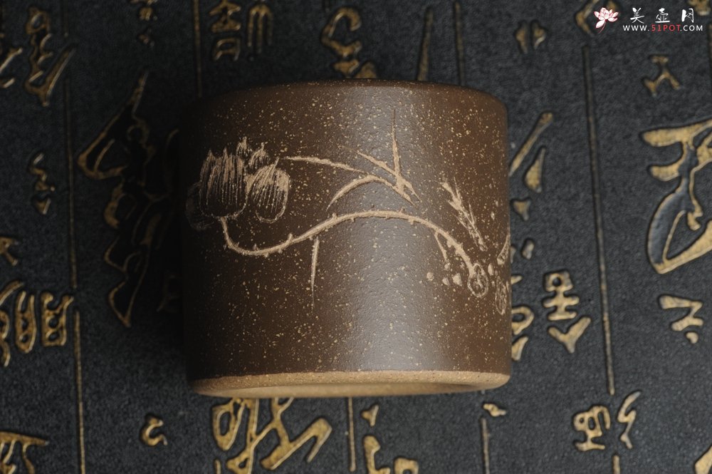 紫砂壶图片：美杯中秋特惠 精品好泥好工好刻雅致厚实品茗杯 缸杯 主人杯 一套三只 送礼佳品 - 美壶网