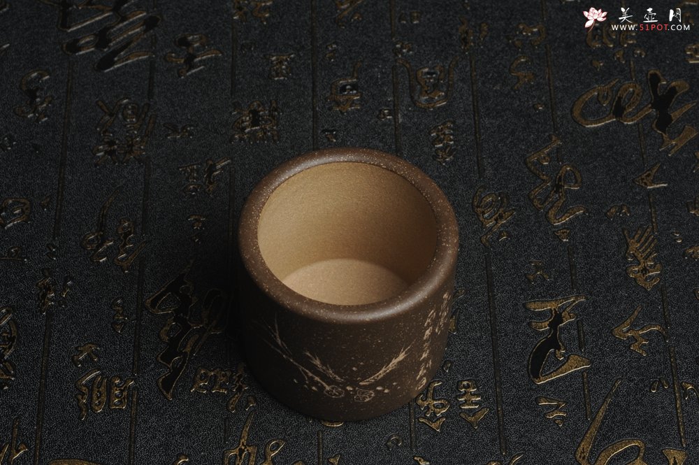 紫砂壶图片：美杯中秋特惠 精品好泥好工好刻雅致厚实品茗杯 缸杯 主人杯 一套三只 送礼佳品 - 美壶网