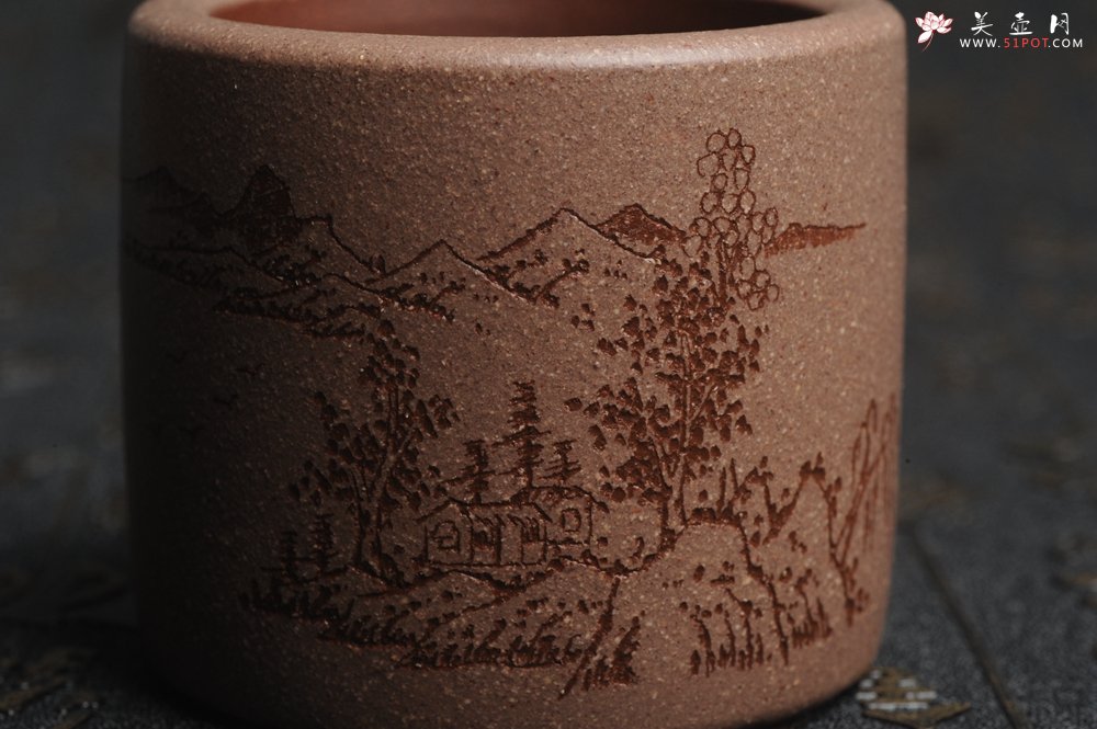 紫砂壶图片：美杯中秋特惠 精品好泥好工好刻雅致厚实品茗杯 缸杯 主人杯 一套三只 送礼佳品 - 美壶网