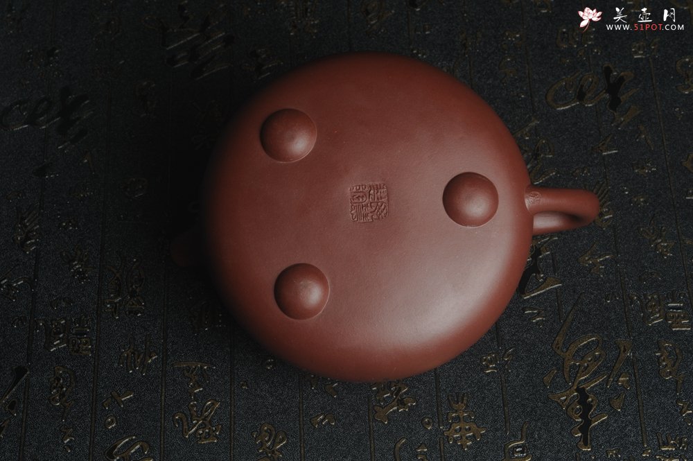 紫砂壶图片：油润紫泥 全手工大满瓢 石瓢 文气装饰小息图 紫瓯蕴玉烹雀舌 砂罂含露泛春华 - 美壶网