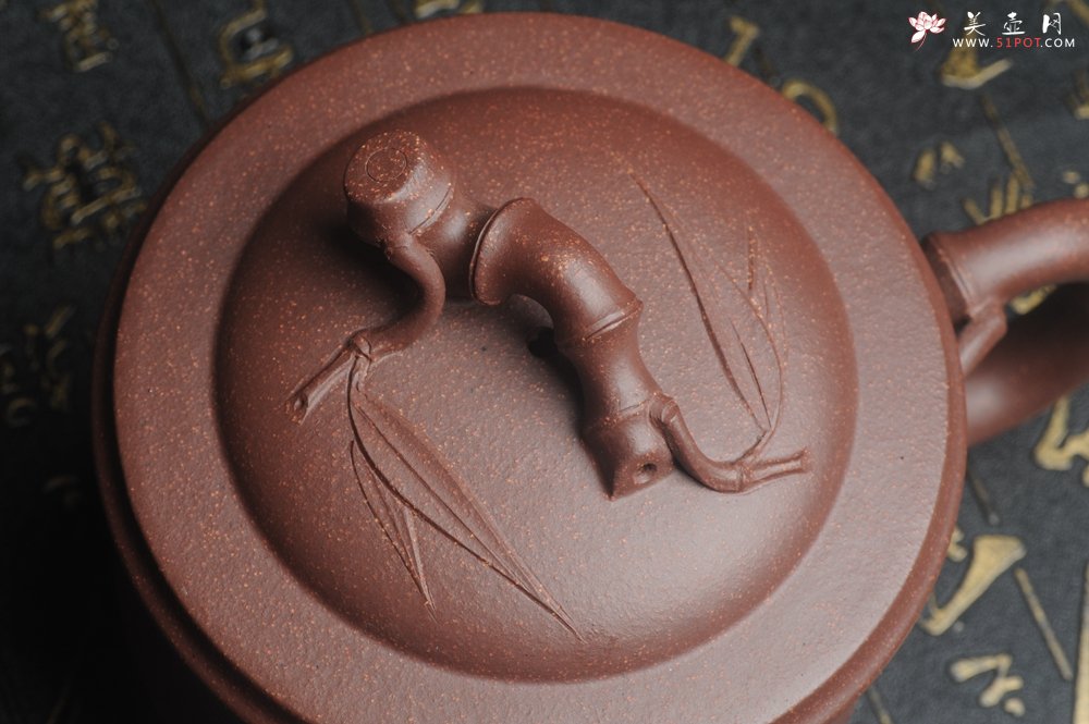 紫砂壶图片：美杯特惠 优质紫泥精工竹节盖杯 - 美壶网