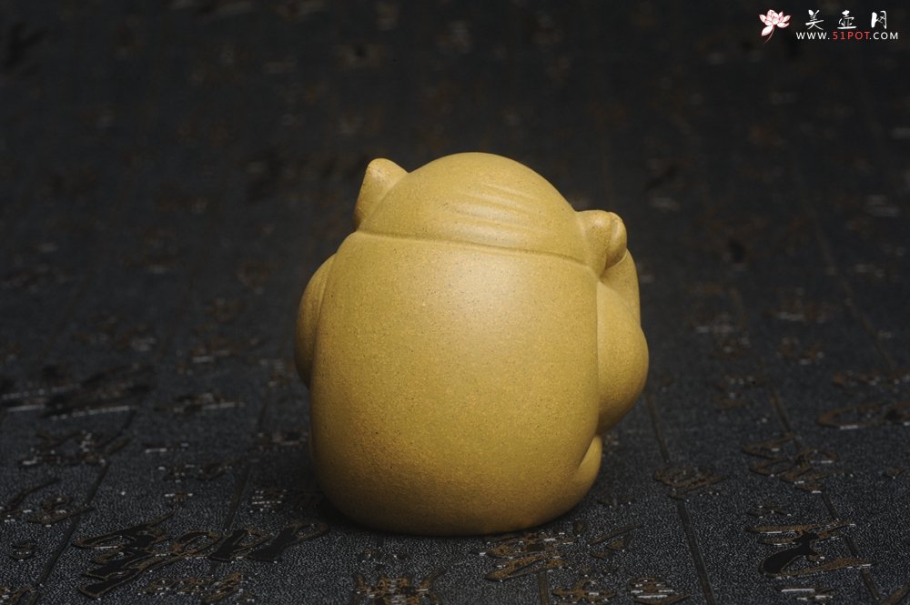 紫砂壶图片：美宠特惠 精工三不猪茶宠摆件 非礼勿视 非礼勿听 非礼勿言 高6cm - 美壶网