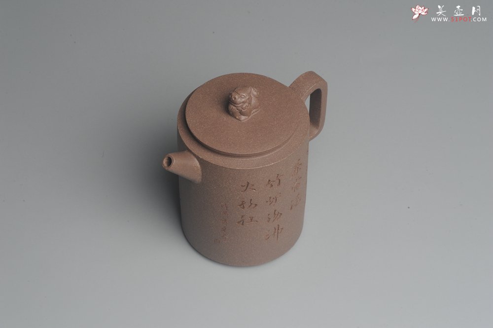 紫砂壶图片：美壶特惠 优质老段文人集狮壶 禾人老师即兴装饰 - 美壶网