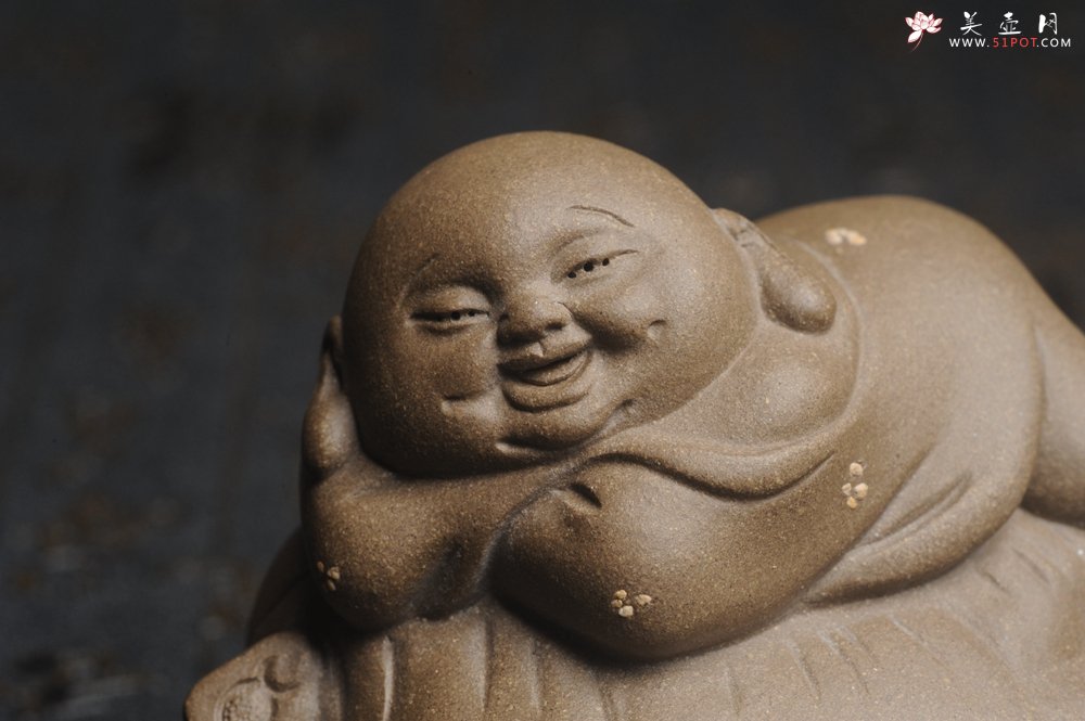 紫砂壶图片：美宠特惠 精工老青段如意人生茶宠摆件 神态细腻 长9cm宽7cm高7cm - 美壶网