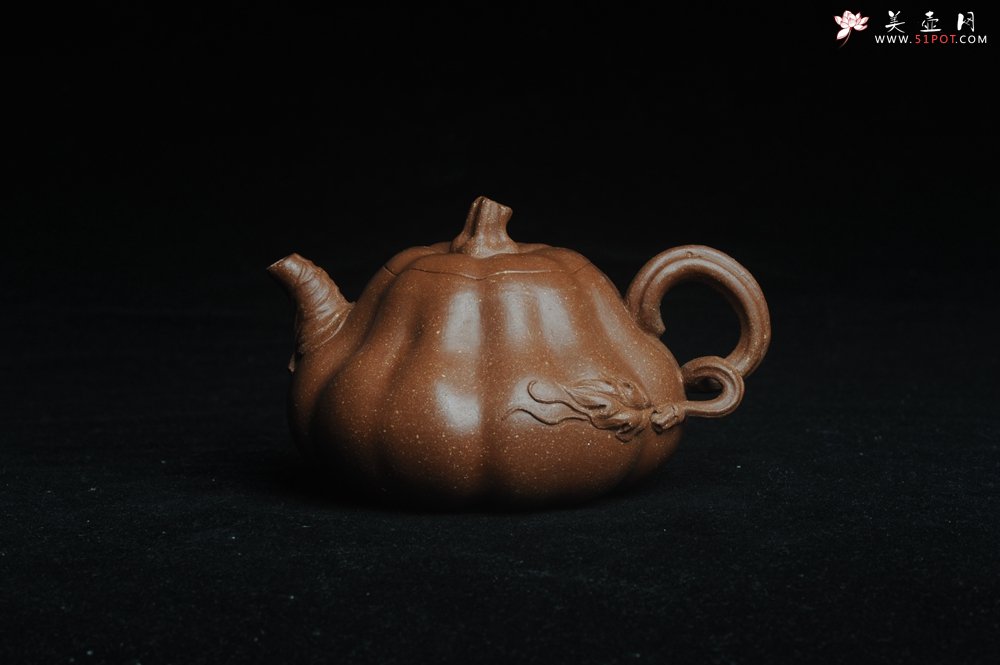 紫砂壶图片：美壶特惠 优质降坡泥全手卡盖小叶歪瓜 茶人醉爱 - 美壶网