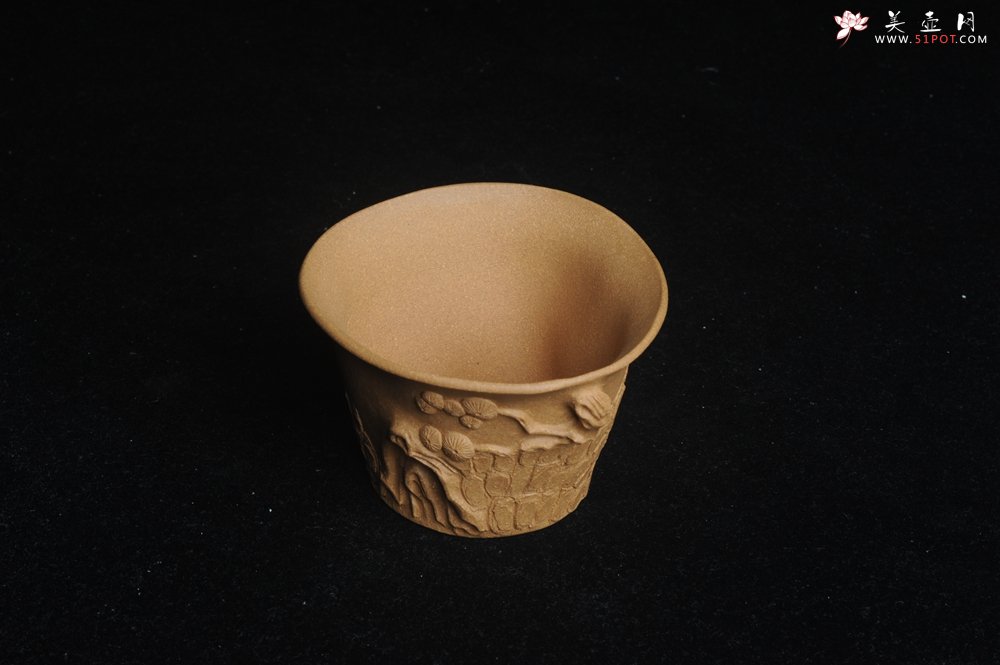 紫砂壶图片：美杯特惠 精致全手工松桩杯 - 美壶网