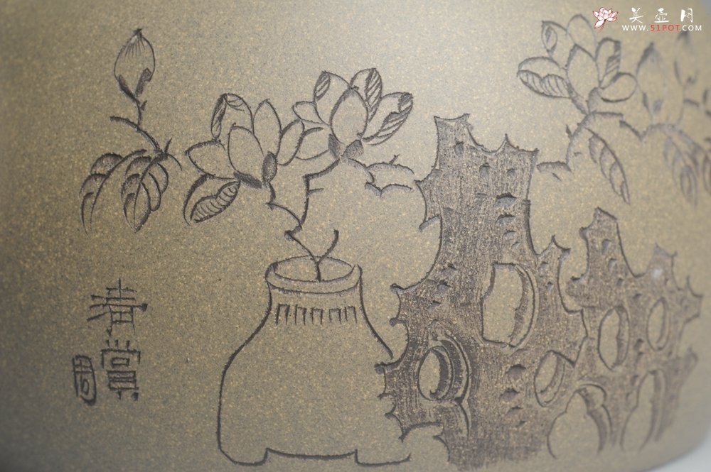 紫砂壶图片：美壶特惠 老青段 助工精工怀古提梁 清赏 - 美壶网