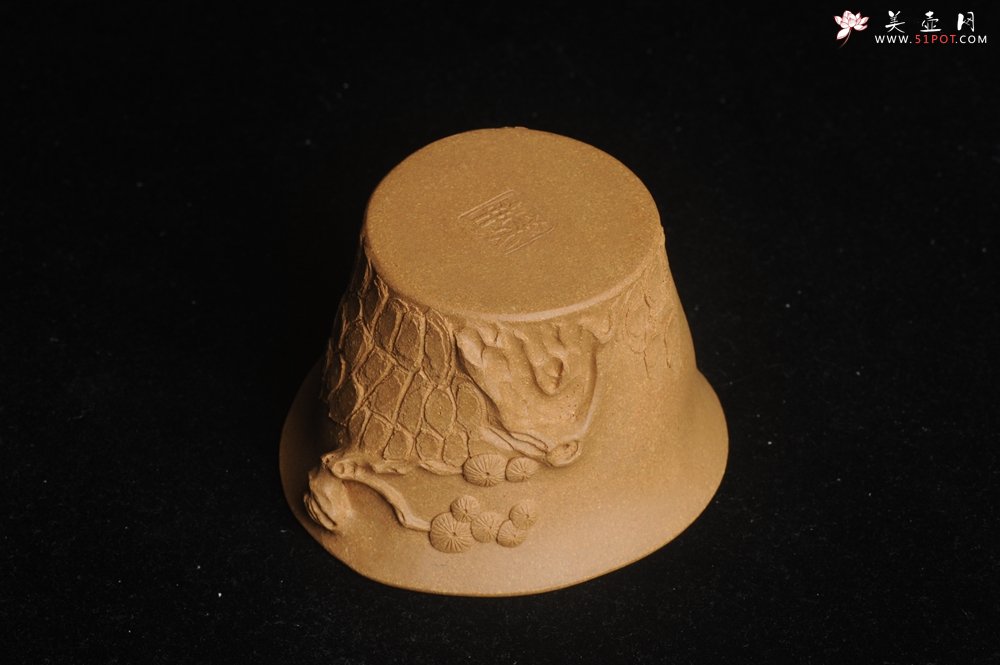 紫砂壶图片：美杯特惠 精致全手工松桩杯 - 美壶网