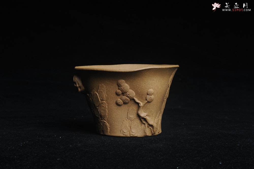 紫砂壶图片：美杯特惠 精致全手工松桩杯 - 美壶网