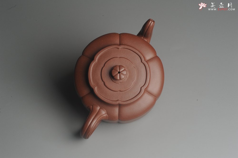 紫砂壶图片：实力派张海艳手工压制成型精工梅花周盘壶 气势磅礴 - 美壶网