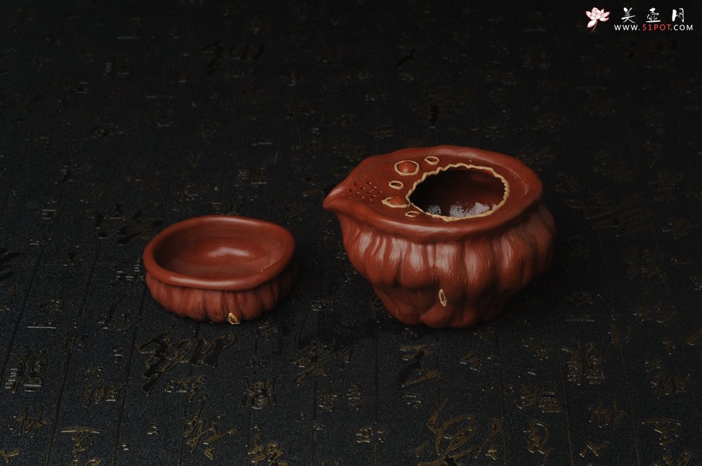 紫砂壶图片：精致特惠清水泥莲蓬公道杯快客杯一套 - 美壶网