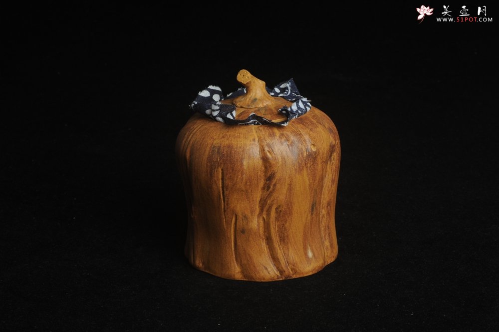 紫砂壶图片：特惠文气树桩茶叶罐 - 美壶网