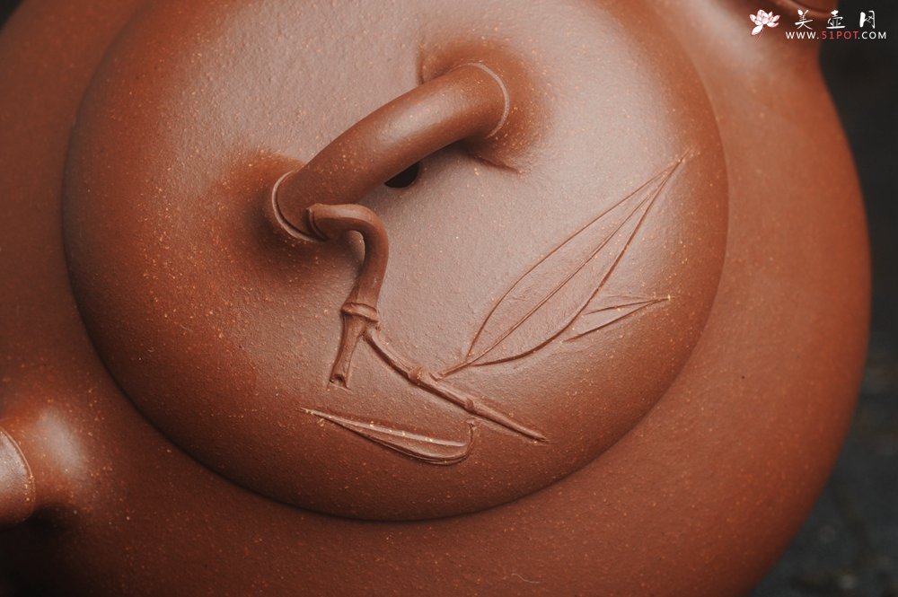 紫砂壶图片：美壶特惠 优质紫泥竹石瓢 特文气 茶人醉爱 - 美壶网