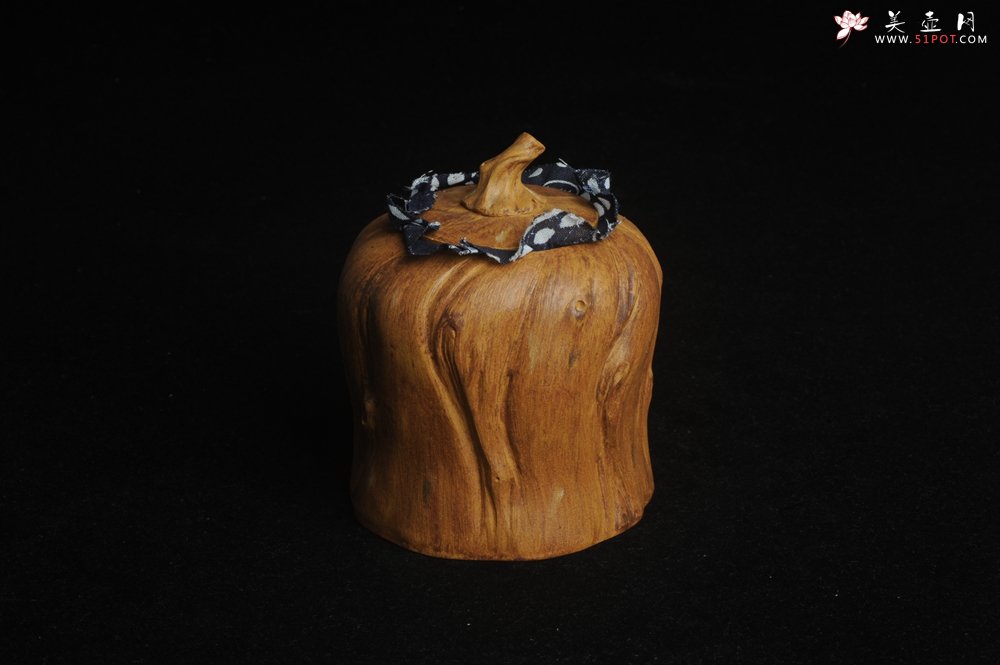 紫砂壶图片：特惠文气树桩茶叶罐 - 美壶网