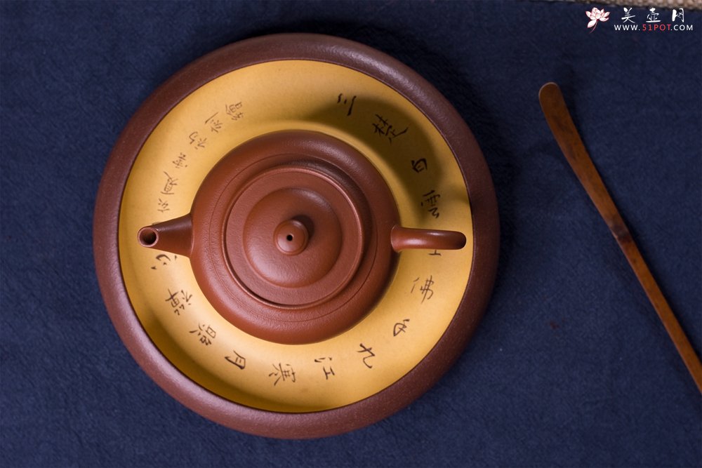 紫砂壶图片：毛国强入室弟子黄云初全手工朱泥仕圆壶 - 美壶网