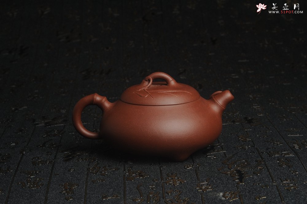 紫砂壶图片：美壶特惠 优质紫泥竹石瓢 特文气 茶人醉爱 - 美壶网